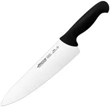Нож поварской ARCOS 290825 сталь нерж., полипроп., L=385/250, B=57мм, черный, металлич.