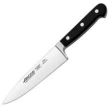 Нож поварской ARCOS 255000 сталь нерж., полиоксиметилен, L=278/160, B=37мм, черный, металлич.