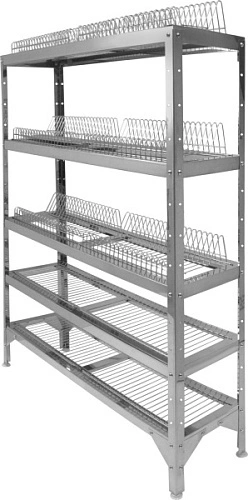 Стеллаж для сушки посуды HESSEN СТР-1,8х16/3+2 нерж.