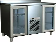 Стол холодильный CARBOMA T70 M2-1-G 0430-2 (2GNG/NT) корпус нерж, 2 дв, с бортом