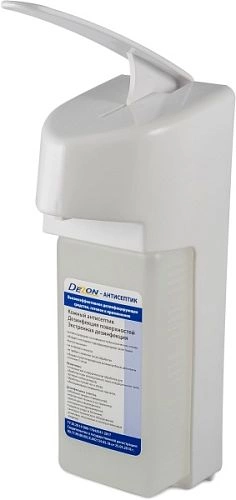 Дозатор для жидкого мыла и дезинфицирующих средств DEZON МДУ-07 локтевой, 1л, пластик, белый