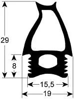 Уплотнитель дверной профиль 2781 наружный размер подходит для ANGELO PO
