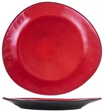 Тарелка Борисовская Керамика ФРФ88803160 фарфор, H=3, L=32, B=29см, красный, черный
