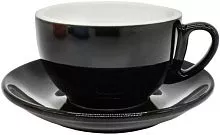 Чайная пара P.L. Proff Cuisine Бариста 81223275 фарфор, 270 мл, D=10,5, H=6,3 см, черный