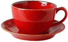 Чашка чайная PORLAND Seasons 322134 фарфор, 340 мл, D=13,5, H=6,6 см, красный