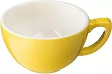 Чашка кофейная DOPPIO Пур-Амор 11.23.1.1 фарфор, 300 мл, D=11, H=6,5 см, желтый/белый