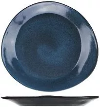 Тарелка Борисовская Керамика ФРФ88804764 фарфор, L=28, B=25, 5см, голуб., черный