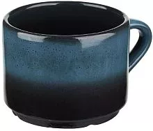 Чашка чайная Борисовская Керамика ФРФ88808746 фарфор, 350мл, D=95, H=75см, черный, голуб.