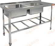 Ванна моечная 2-х секционная HICOLD НСО2М-14/7БРЛ ЭН