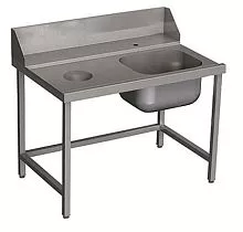 Стол для грязной посуды VORTMAX СПМfag12077ВХЛ левый, с отверстием для сбора отходов