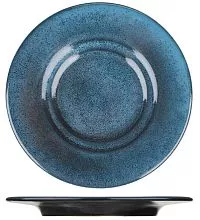 Блюдце Борисовская Керамика ФРФ88801464 фарфор, D=15, 5см, голуб., черный