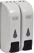 Дозатор для жидкого мыла PUFF-8108 двойной, 700 мл, пластик, белый/черный