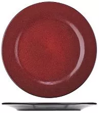Тарелка Борисовская Керамика ФРФ88800160 фарфор, D=26см, красный, черный