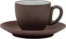 Кофейная пара P.L. Proff Cuisine Taiga 81229042 фарфор, 100 мл, D=6,3, H=5,2 см, коричневый