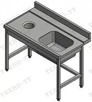 Стол для грязной посуды ТЕХНО-ТТ СПО-522/1207Л ПР.КР