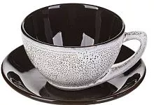 Пара чайная Борисовская Керамика ТИР00005605 керамика, 250мл, D=15см, белый, черный