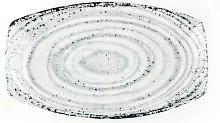 Блюдо прямоугольное PORLAND Natura 114427 фарфор, L=27 см, синий/белый