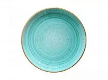 Тарелка мелкая BONNA Аура Аква AAQGRM17DZ фарфор, D=17 см, голубой