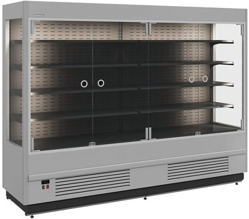 Горка холодильная CARBOMA FC20-07 VM 2,5-1 LIGHT фронт X0, серо-черный