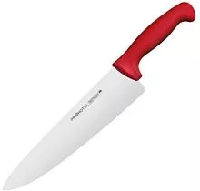 Нож поварской PROHOTEL AS00301-04Red сталь нерж., пластик, L=340/200, B=45мм, красный, металлич.