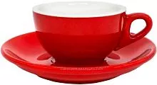 Чайная пара P.L. Proff Cuisine Бариста 81272065 фарфор, 200 мл, D=9,4, H=5,5 см, красный