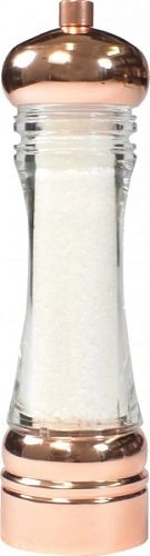 Мельница для соли из бука и акрила, 21,5 cm, дно и топ с покрытием из меди Bisetti 9262S