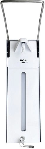 Дозатор для жидкого мыла антивандальный HÖR-D-030A (с замком) локтевой, 1 л, пластик, белый