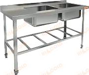Ванна моечная 2-х секционная HICOLD НСО2м-14/6БРП ЭЦ