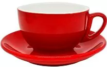 Чайная пара P.L. Proff Cuisine Бариста 81223276 фарфор, 270 мл, D=10,5, H=6,3 см, красный