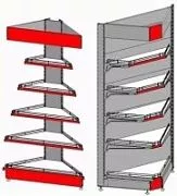Стеллаж угловой наружний КУПЕЦ 500х1400 (300-300-400-400) МАРИХОЛОДМАШ