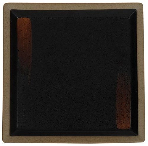 Тарелка квадратная «Corone Rustico» 260х260мм черная с медным
