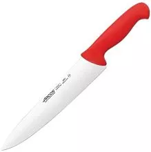 Нож поварской ARCOS 292222 сталь нерж., полипроп., L=387/250, B=51мм, красный, металлич.