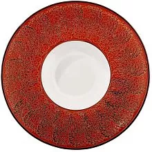 Тарелка глубокая WILMAX Splash WL-667225/A фарфор, D=24 см, красный