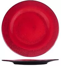 Тарелка Борисовская Керамика ФРФ88802060 фарфор, D=20см, красный, черный