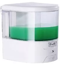 Дозатор для жидкого мыла PUFF-8181 сенсорный, 500 мл, пластик, белый/прозрачный