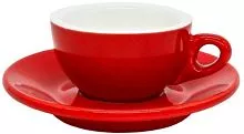 Кофейная пара P.L. Proff Cuisine Бариста 81223284 фарфор, 70 мл, D=7, H=3,8 см, красный