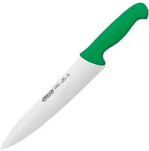 Нож поварской ARCOS 292221 сталь нерж., полипроп., L=387/250, B=51мм, зелен., металлич.