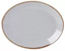 Блюдо овальное PORLAND Seasons 112131 фарфор, D=31 см, серый