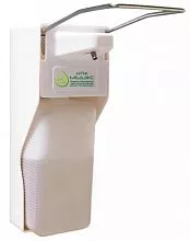 Дозатор для жидкого мыла и дизенфицирующих средств ДМП локтевой, 1 л, пластик, белый