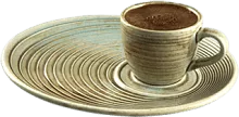 Чашка кофейная BONNA Корал CRL01KF, фарфор, 80 мл, D=6,4, H=5,3 см, бирюзовый/коричневый