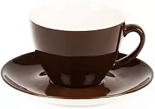 Чайная пара P.L. Proff Cuisine Бариста 81223308 фарфор, 200 мл, D=8,6, H= 6,4 см, коричневый