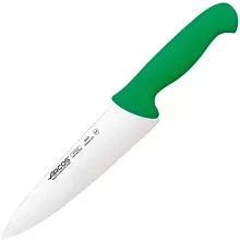 Нож поварской ARCOS 292121 сталь нерж., полипроп., L=333/200, B=50мм, зелен., металлич.