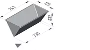Крышка одиночная для формы "Треугольная" (ст.) (247 х 125 х 100 мм)