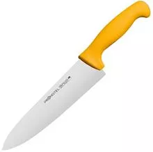 Нож поварской PROHOTEL AS00301-04Yl сталь нерж., пластик, L=340/200, B=45мм, желт., металлич.