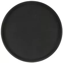 Поднос прорезиненный круглый LUXSTAHL 350х25 мм черный [1400CT Black]