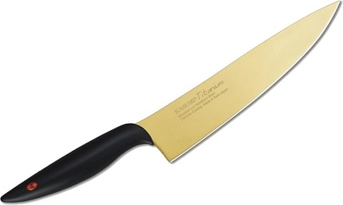 Нож кухонный шеф KASUMI Titanium 22020/G молибден-ванадиевая сталь, титан, полипропилен, L=20 см