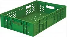 Ящик пищевой Restotara 118 зеленый с перфорацией