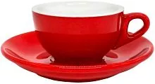 Чайная пара P.L. Proff Cuisine Бариста 81223280 фарфор, 180 мл, D=9,5, H=5,5 см, красный