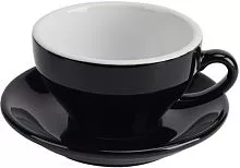 Чайная пара P.L. Proff Cuisine Бариста 81220294 фарфор, 200 мл, D=9,6, H=6 см, черный
