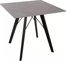 Стол обеденный JET CERAMIC столешница квадрат, скошенная кромка, подстолье дерево